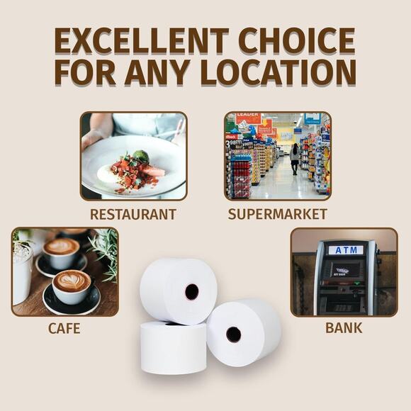 GORILLA Supply Bond Paper 2-1/4" x 150' CALCULATOR PAPER 12 Pack 1-Ply White - Picture 10 of 10